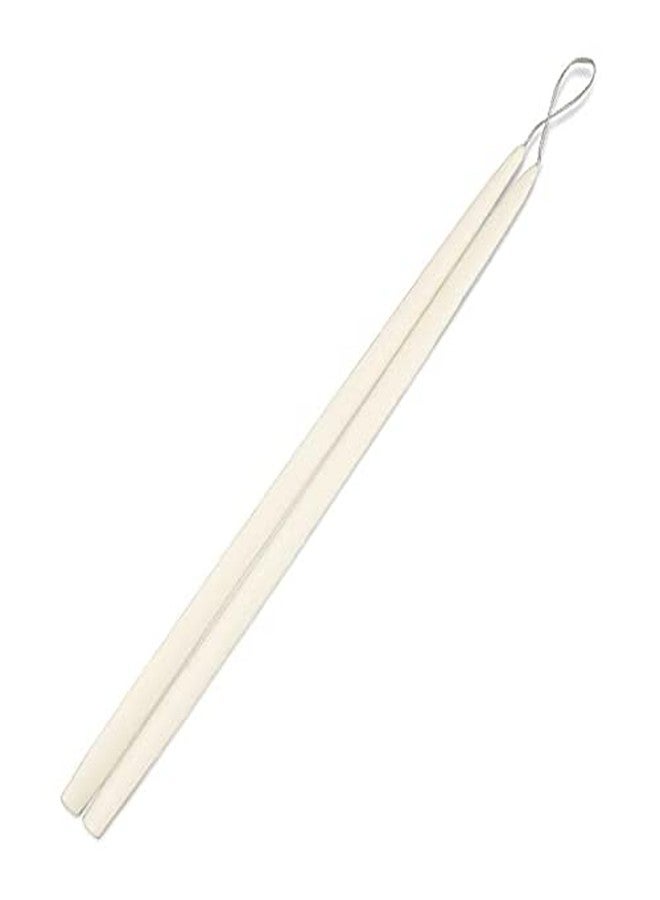 Extra Long Beeswax Blended Taper Candles - Ivory Dripless Dinner Candles Sticks - 24 Inch Tall Pair